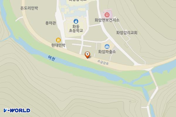 우회도로 노상 위치 지도 — 강원특별자치도 정선군 화암면 화암리 354