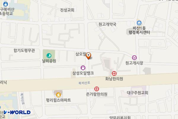북비산로61길인근 노상공영주차장 위치 지도 — 대구광역시 서구 북비산로61길 6-1(평리동)