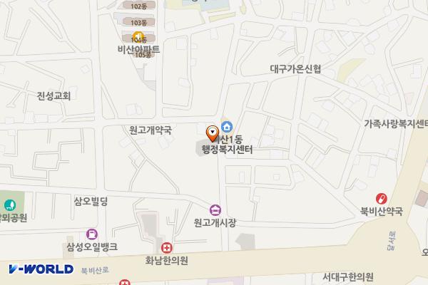 비산1동공영주차장 위치 지도 — 대구광역시 서구 비산동 716-42