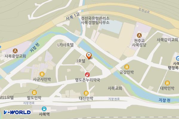사북제2노상주차장(사북시장 뒤) 위치 지도 — 강원특별자치도 정선군 사북읍 사북리 452-1