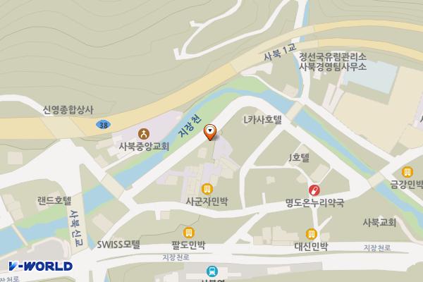 사북제1노상주차장(하천변 위쪽) 위치 지도 — 강원특별자치도 정선군 사북읍 사북리 366-168