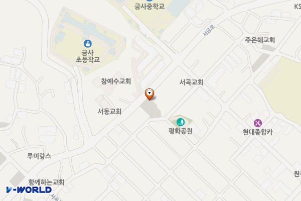 서3동제1공영주차장 위치 지도 — 부산광역시 금정구 서금로 42-1