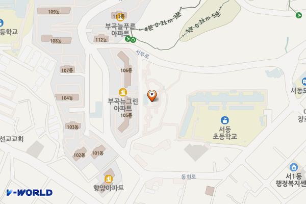 서1동제4공영주차장 위치 지도 — 부산광역시 금정구 서부로 109