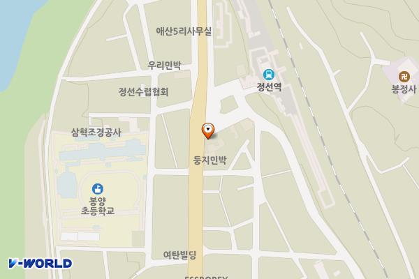 정선역 앞 위치 지도 — 강원특별자치도 정선군 정선읍 애산리 415-16