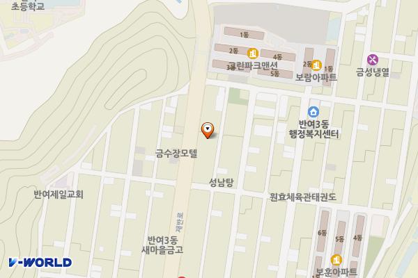 반여3동 중앙공영 위치 지도 — 부산광역시 해운대구 재반로264(반여동)