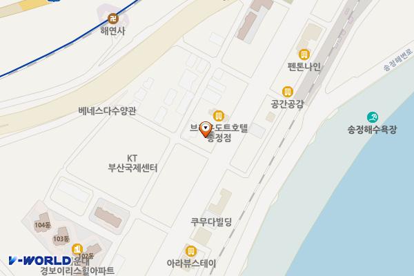개미집전용주차장 위치 지도 — 부산광역시 해운대구 송정동422-15