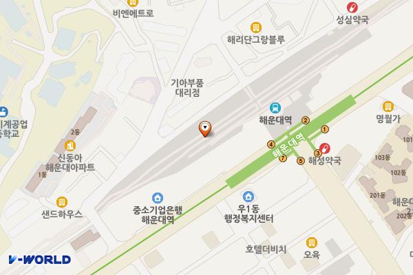 해리단길공영주차장 위치 지도 — 부산광역시 해운대구 우동 524-16