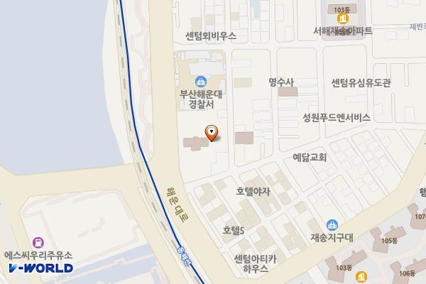 대교주차장 위치 지도 — 부산광역시 해운대구 재송1로20번길 64 (재송동)