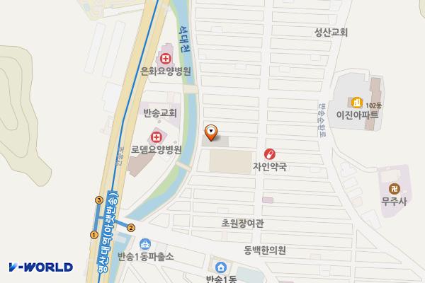 에이원원룸주차장 위치 지도 — 부산광역시 해운대구 아랫반송로5번길 52 (반송동)