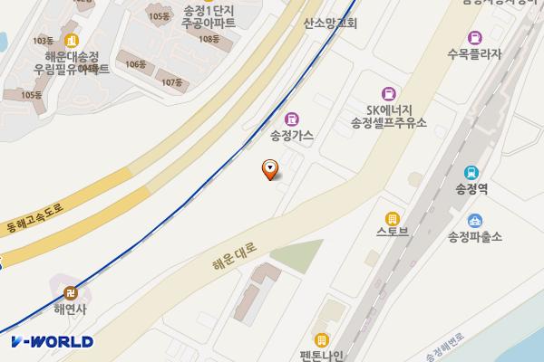 원도주차장 위치 지도 — 부산광역시 해운대구 송정동306-10