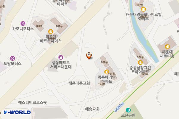 주차장 위치 지도 — 부산광역시 해운대구 중동 276-1