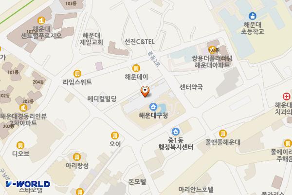 해운대구청주차장 위치 지도 — 부산광역시 해운대구 중동2로 11 (중동)
