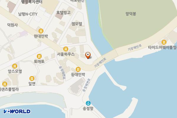 해수주차장 위치 지도 — 부산광역시 해운대구 송정동288-7,16,17