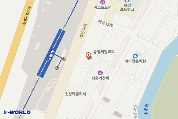 송정 위치 지도 — 부산광역시 해운대구 송정동 121-2