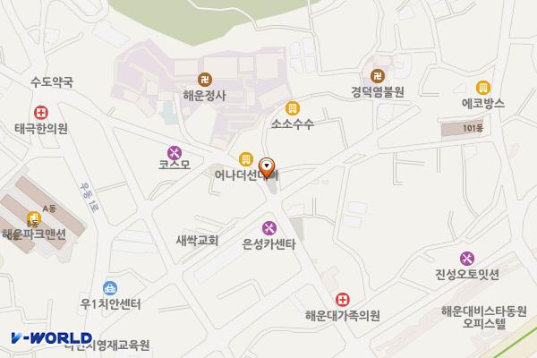 향토주차장 위치 지도 — 부산광역시 해운대구 우동 441-3,9,10