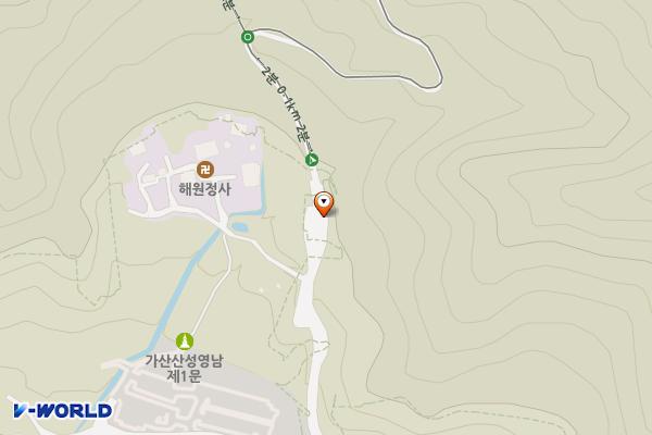 가산산성 남문 위치 지도 — 경상북도 칠곡군 동명면 남원리 산1-1