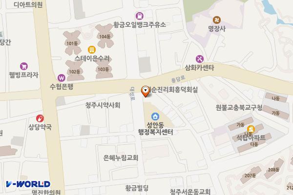 공한지주차장 위치 지도 — 충청북도 청주시 상당구 서운동 1-1