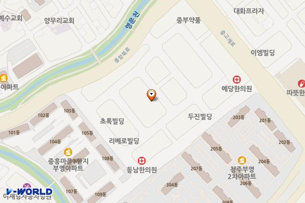 공한지주차장 위치 지도 — 충청북도 청주시 상당구 용암동 2569