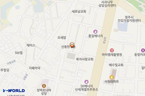 모충동공영주차장 위치 지도 — 충청북도 청주시 서원구 모충동 125-4