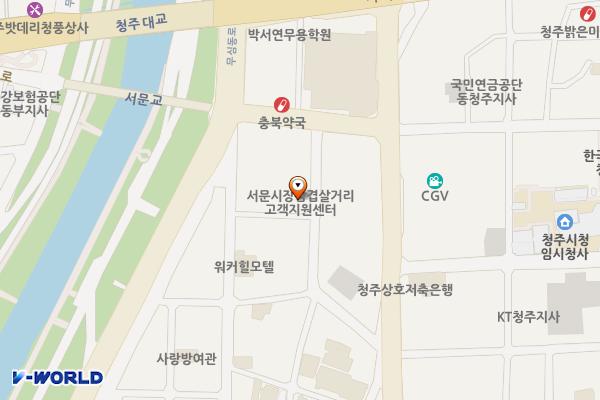 서문시장 주차장 위치 지도 — 충청북도 청주시 상당구 서문동 166-12