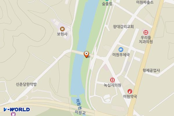 하상주차장 위치 지도 — 충청북도 청주시 상당구 미원면 미원리 518-1