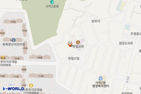 공한지주차장 위치 지도 — 충청북도 청주시 서원구 사직동 691-3