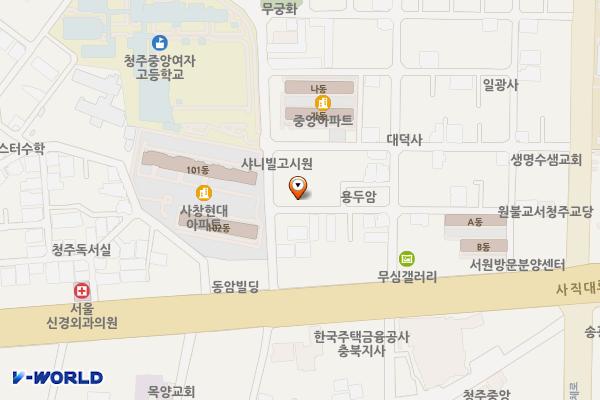 공영주차장 위치 지도 — 충청북도 청주시 서원구 사창동 250-34