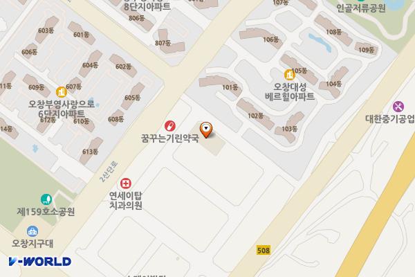 대성베르힐아파트 뒤 위치 지도 — 충청북도 청주시 청원구 주성1길 18-6