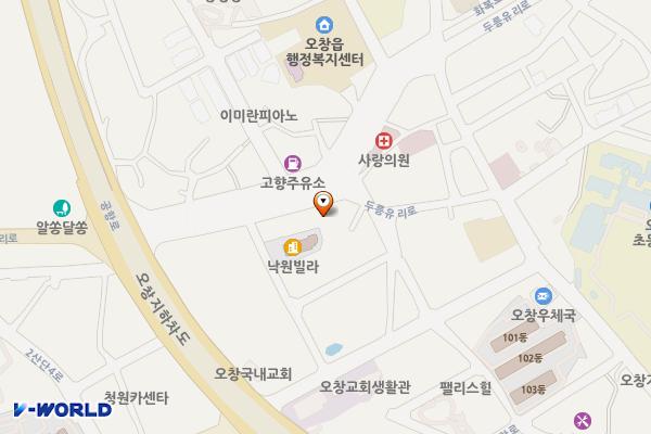 파리바게트 앞 위치 지도 — 충청북도 청주시 청원구 두릉유리로 1130