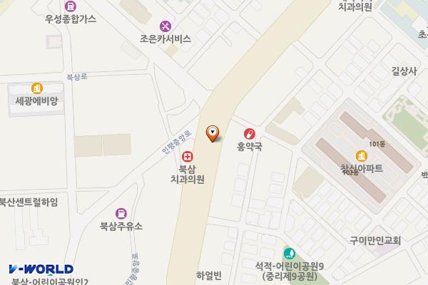 북삼읍 노상주차장 위치 지도 — 경상북도 칠곡군 북삼읍 인평리 1117