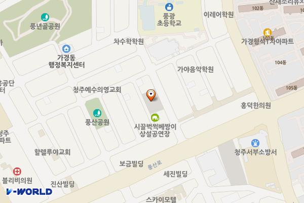 가경터미널시장주차장 위치 지도 — 충청북도 청주시 흥덕구 가경동 1286