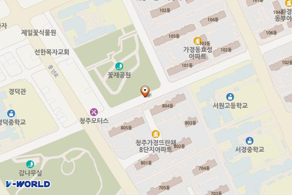 경덕중학교 위치 지도 — 충청북도 청주시 흥덕구 가경동 1540