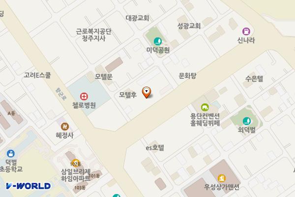 육아종합지원센터 위치 지도 — 충청북도 청주시 청원구 내덕로 13-2