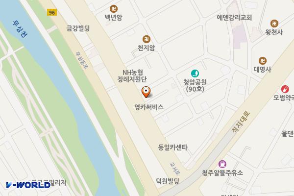 홍굴이해물짬뽕부근 위치 지도 — 충청북도 청주시 청원구 교서로 142-1