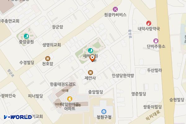 주택가쪽 위치 지도 — 충청북도 청주시 청원구 중앙로185번길 29