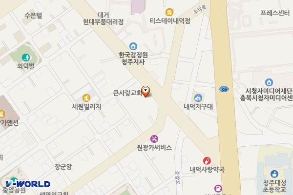 대우불고기부근 위치 지도 — 충청북도 청주시 청원구 새터로 19-2