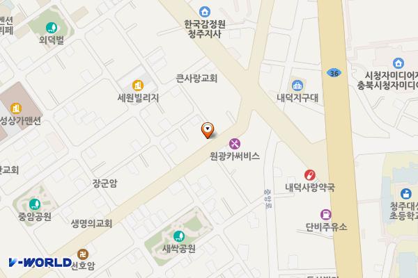 우리마트부근,미라클빌라부근 위치 지도 — 충청북도 청주시 청원구 우암로 71-1