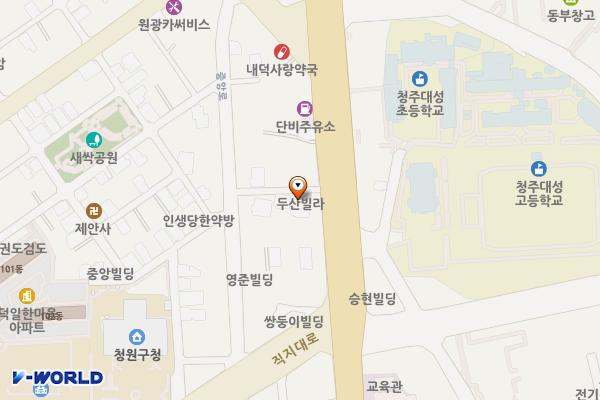 두산빌라부근 위치 지도 — 충청북도 청주시 청원구 상당로 273-3