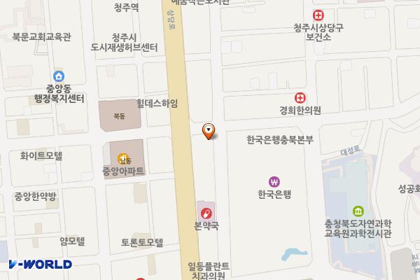 명문식당 위치 지도 — 충청북도 청주시 상당구 우암산로4