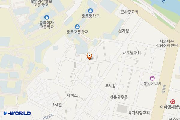 공한지주차장 위치 지도 — 충청북도 청주시 서원구 모충동 133-24