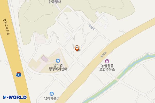척산리공영주차장 위치 지도 — 충청북도 청주시 서원구 남이면 척산리 591-2