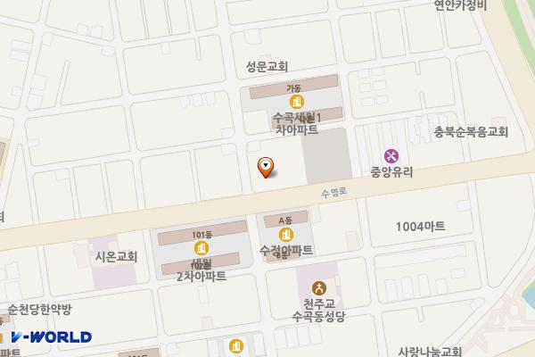 공한지주차장 위치 지도 — 충청북도 청주시 서원구 수곡동 39-3