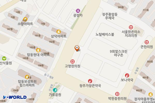 노스페이스 상가근처 위치 지도 — 충청북도 청주시 상당구 산성로 98번길 8