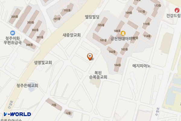 파란음악학원~백작미용실 위치 지도 — 충청북도 청주시 상당구 쇠내로59번길 77-2