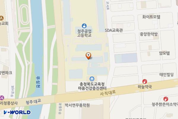 청주공업고등학교앞 위치 지도 — 충청북도 청주시 상당구 교서로 17