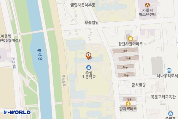교서로(지하상가~주성초교) 위치 지도 — 충청북도 청주시 상당구 교서로 45