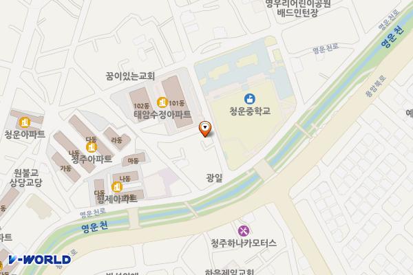 태암수정아파트부근 위치 지도 — 충청북도 청주시 상당구 영운천로 55번길 11