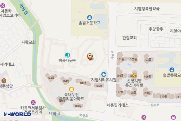 하복대근린공원 주차장 위치 지도 — 충청북도 청주시 흥덕구 복대동 3388