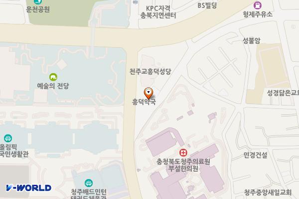 흥덕 성당 부근 위치 지도 — 충청북도 청주시 서원구 사북로 7