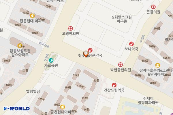 용담광장 부근 위치 지도 — 충청북도 청주시 상당구 중고개로 328-1
